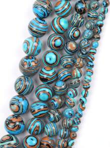 1strand Fashionable Striped Pattern DIY Bead For Women For DIY Jewelry Making - Blue - View 1