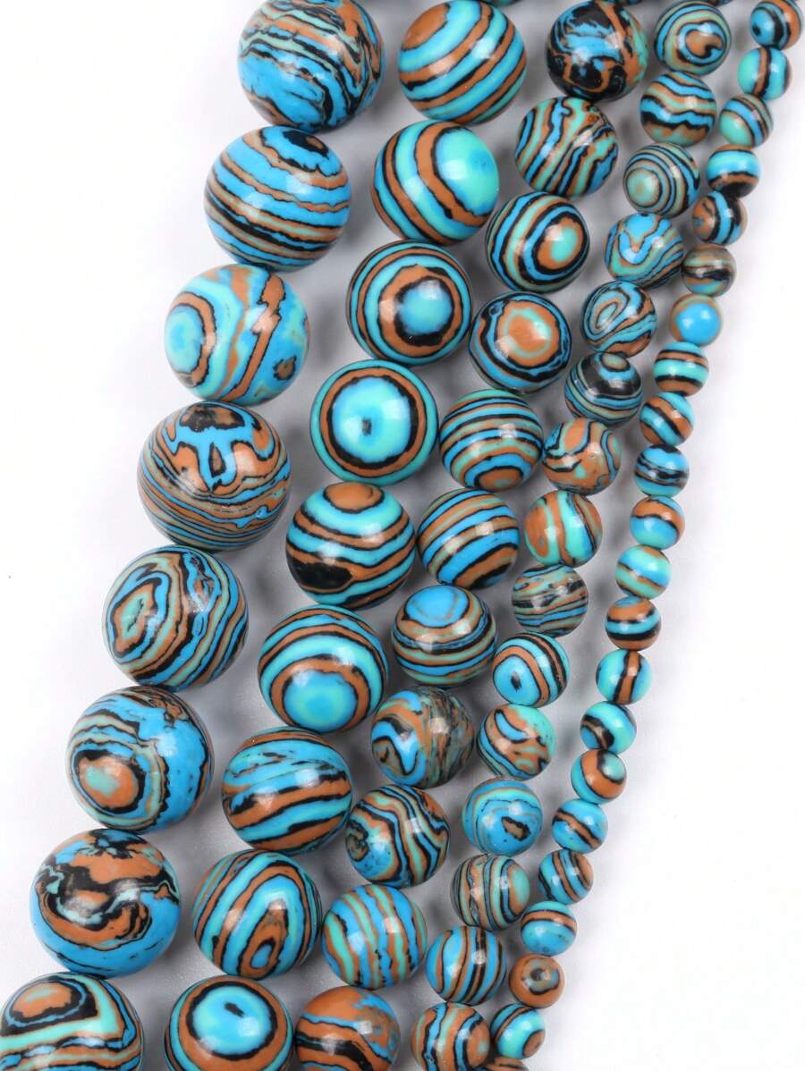 1strand Fashionable Striped Pattern DIY Bead For Women For DIY Jewelry Making - Blue - View 1