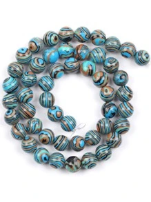 1strand Fashionable Striped Pattern DIY Bead For Women For DIY Jewelry Making - Blue - View 2