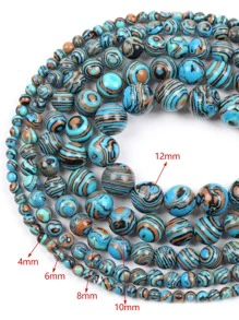 1strand Fashionable Striped Pattern DIY Bead For Women For DIY Jewelry Making - Blue - View 3