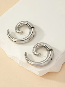 1pair Fashionable Zinc Alloy Horn Decor Earring Jackets For Women For Daily Decoration