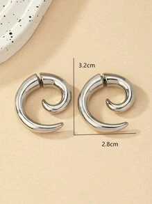 1pair Fashionable Zinc Alloy Horn Decor Earring Jackets For Women For Daily Decoration