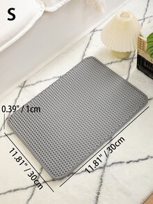 1pc Contrast Binding Litter Mat For Cat For Cleaning - Grey - View 4