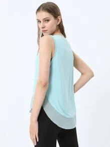 Top tank unicolor bajo curvo - Celeste - Ver 3