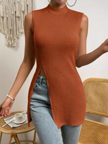 SHEIN Privé Áo khoác và áo lót dành cho xe tăng nữ Chia màu trơn Giải trí - Màu Cam cháy - Xem 1