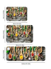 1入組香料印花廚房地墊 - 彩色 - 查看 2