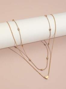 Vòng cổ chuỗi trang trí trái tim - Vàng - Xem 5