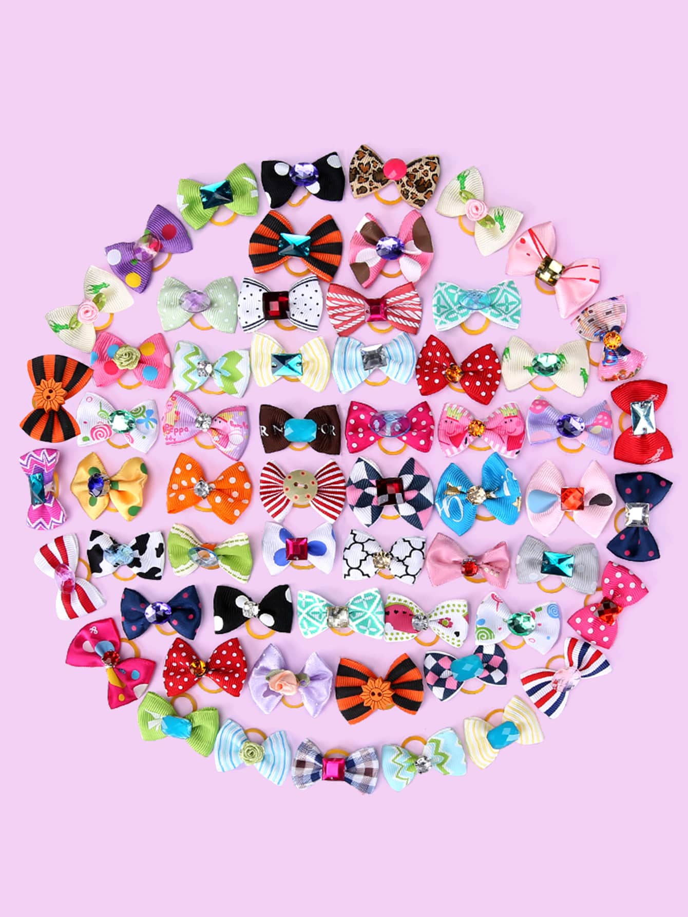 10 piezas goma de pelo con dibujos animados - Multicolor - Ver 1