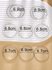 10pcs Boho Western Style Vintage Minimalist Metallic Bracelets Set, Suitable For Daily Wear, Unisex - Silver - View 8