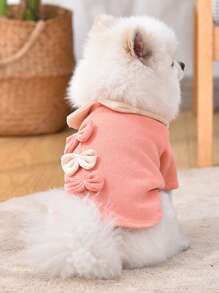 1pc Bow Decor Pet Tee For Dog And Cat For Summer - Green - View 6