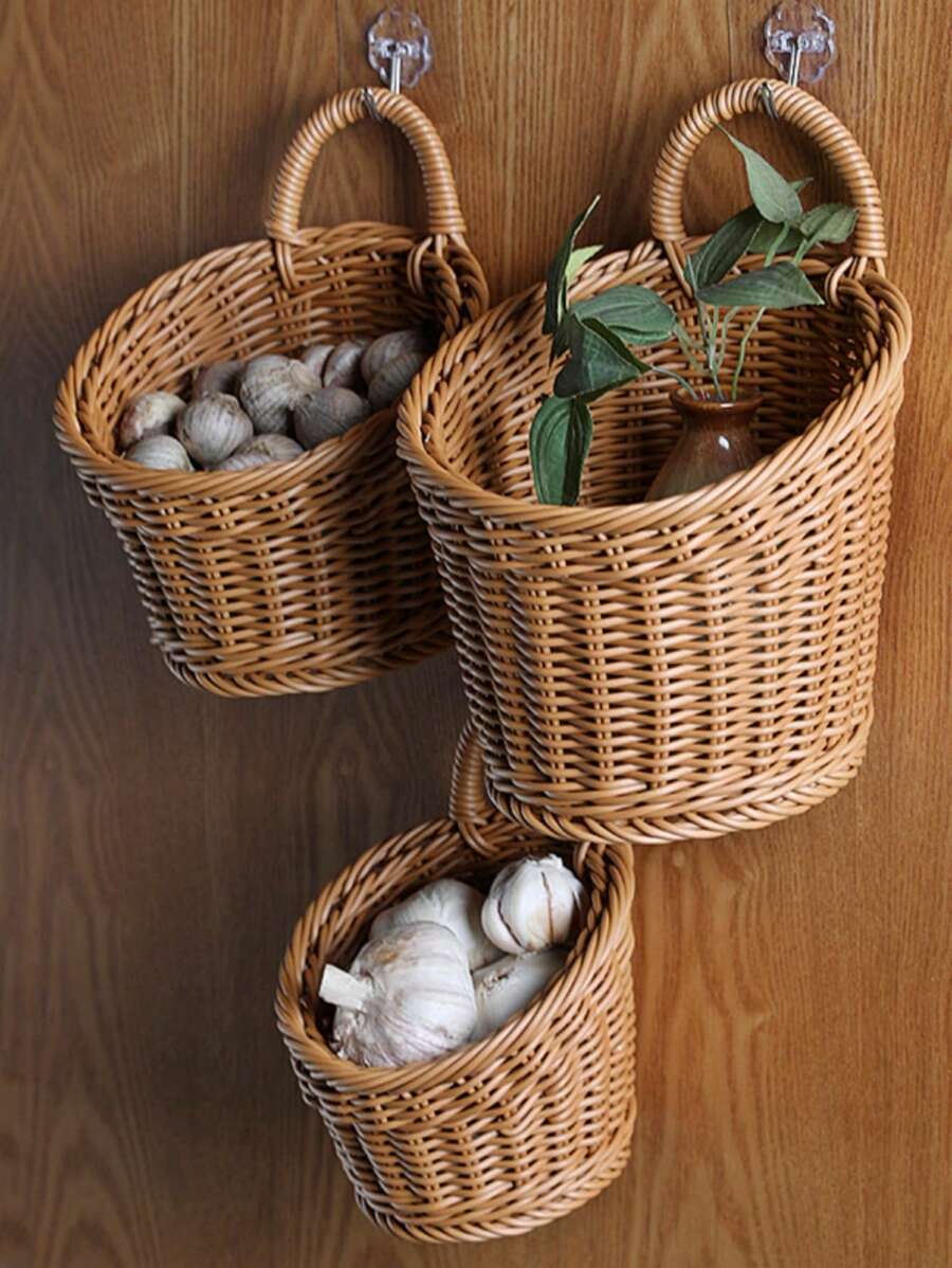 1pc Giỏ lưu trữ máy tính để bàn dệt