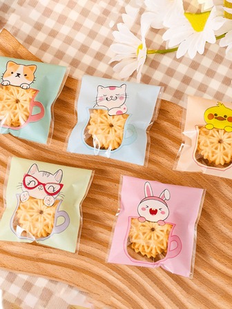 100pcs Cartoon Graphic Packaging Bag