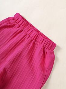 Bộ thời trang bé gái Viên lá sen màu trơn Giải trí - Màu Hồng Tươi - Xem 6