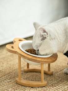 1入組卡通貓咪設計寵物碗用於狗和貓食物餵養 - 彩色 - 查看 2