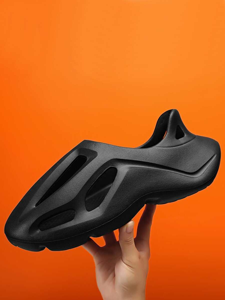 Cool Vented Clogs For Men, Cut Out Design EVA Clogs - Black - View 1