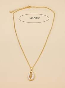 Shell Shape Charm Pendant Necklace - Multicolor - View 3
