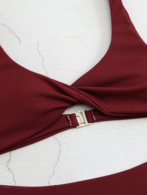 Twist Front Athletic Bikini Swimsuit SHEIN USA