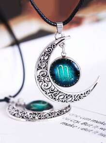 Constellation & Round Charm Necklace - Multicolor - View 2