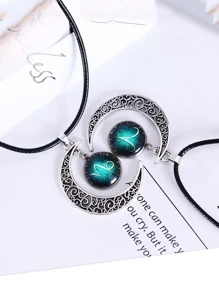 Constellation & Round Charm Necklace - Multicolor - View 4