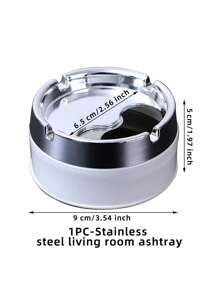 1pc Stainless Steel Home Ashtray - White - View 8