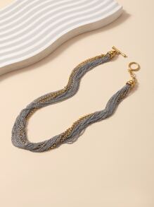 雙色多層項鏈 - 彩色 - 查看 1