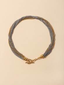 雙色多層項鏈 - 彩色 - 查看 3