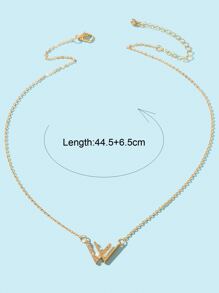 1pc Fashionable Rhinestone Decor Pendant Necklace For Women For Dating Gift