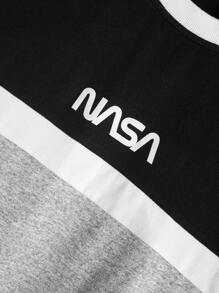 Manfinity Homme Hombres Camiseta con estampado de letra de color combinado - Multicolor - Ver 3