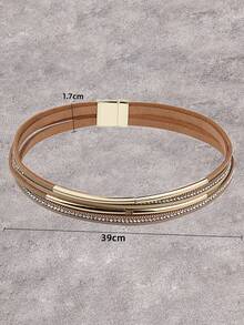 1入組魅力四射鋅合金水鑽裝飾手環適合女士日常裝飾 - 彩色 - 查看 3