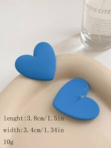 1對時尚心耳釘適合女士適用於度假 - 藍色 - 查看 3