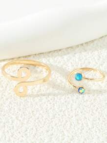 2入組/套時尚水鑽裝飾圍裹腳趾環適合女士日常裝飾