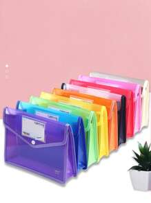 1入組透明文件袋、學校極簡主義防水文件收納袋 - 灰色 - 查看 2