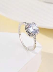 Nhẫn Trang Trí Đá Cubic Zirconia - Bạc - Xem 3