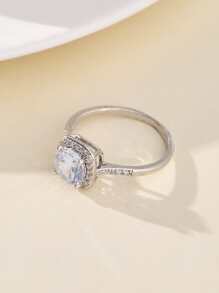 Nhẫn Trang Trí Đá Cubic Zirconia - Bạc - Xem 5