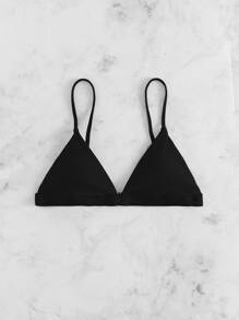 Swim Basics Top bikini triángulo unicolor - Negro - Ver 3