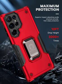 360度旋轉支架配旗紋設計+吸盤+支架，完整套裝手機殼適用於iPhone 11/12/13/14/15 Pro Max，三星OPPO VIVO小米紅米Note 11/12 Pro - 紅色 - 查看 7