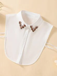 1入組女式水鑽裝飾時尚圓領用於禮服裝飾