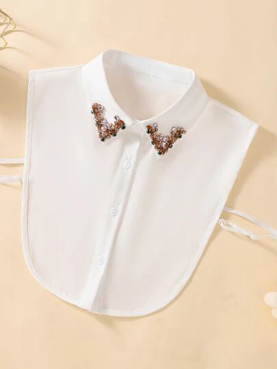 1入組女式水鑽裝飾時尚圓領用於禮服裝飾