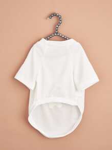 1入組標語圖案寵物T恤衫適用於狗狗和貓適合夏天 - 白色 - 查看 5