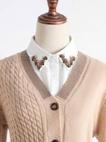 1入組女式水鑽裝飾時尚圓領用於禮服裝飾