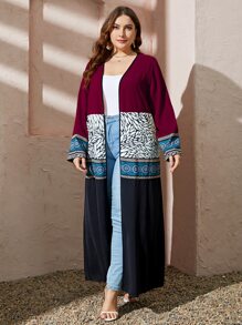Al Najma Trang phục Ả Rập cộng với kích thước Tương phản ràng buộc Sọc ca rô Khiêm tốn - Nhiều màu - Xem 4