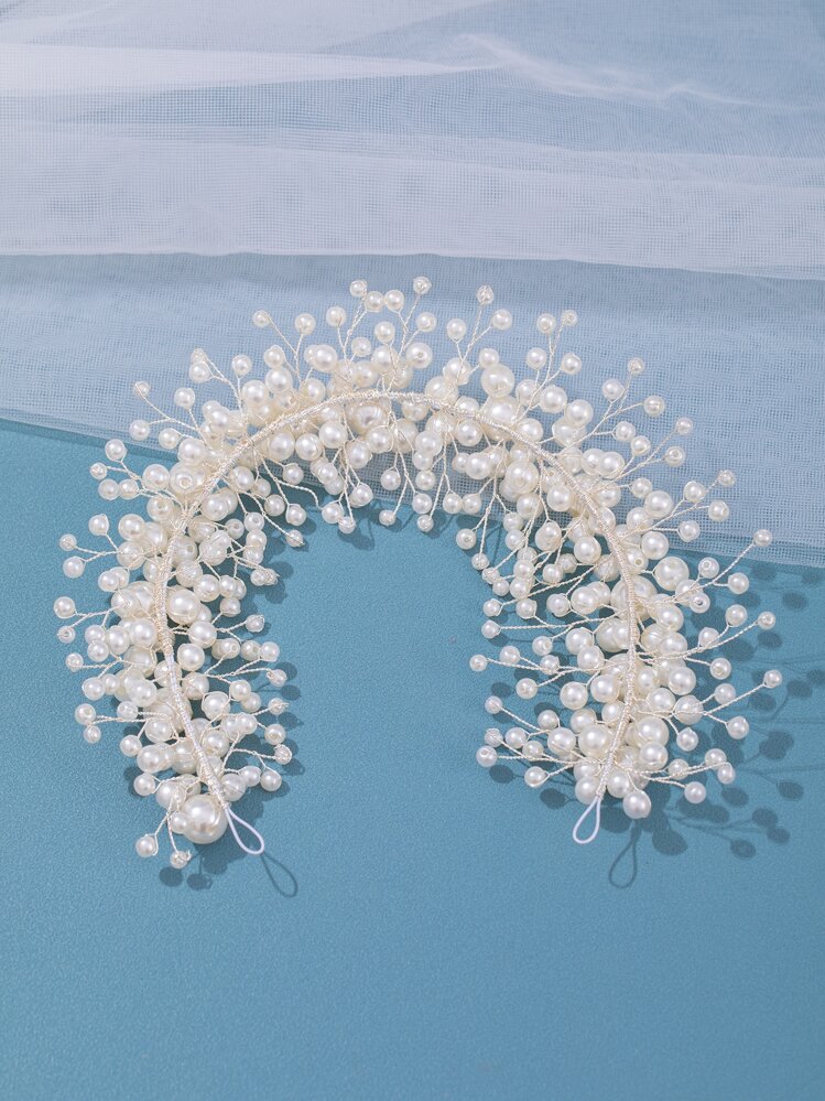1 pezzo Cerchietto elegante da sposa con decorazione di perle finte, per matrimonio, feste, tiare vintage. Accessori per San Valentino | SHEIN ALIA