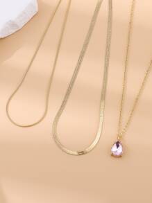 3 piezas Collar con accesorio gota de agua - Rosa - Ver 3