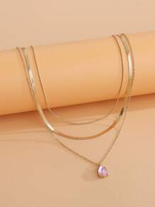 3 piezas Collar con accesorio gota de agua - Rosa - Ver 5