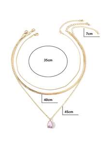 3 piezas Collar con accesorio gota de agua - Rosa - Ver 6