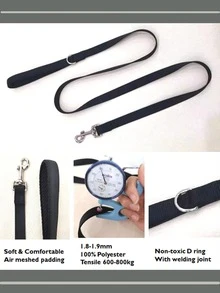 1入組波點圖案蝴蝶結裝飾寵物背帶和1条皮带適用於狗狗和貓適用於戶外 - 黑與白 - 查看 3