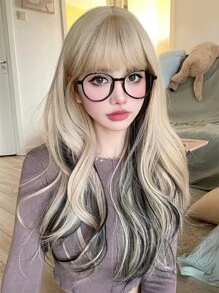 alicegarden Tóc giả xoăn dài màu gradient mặc hàng ngày có móc tai - Nhiều màu - Xem 1