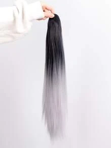 Medium Straight Ponytail Synthetic Hair Extension With Claw - Two-Tone - View 4