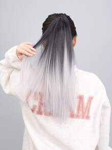 Medium Straight Ponytail Synthetic Hair Extension With Claw - Two-Tone - View 5