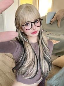 alicegarden Tóc giả xoăn dài màu gradient mặc hàng ngày có móc tai - Nhiều màu - Xem 3